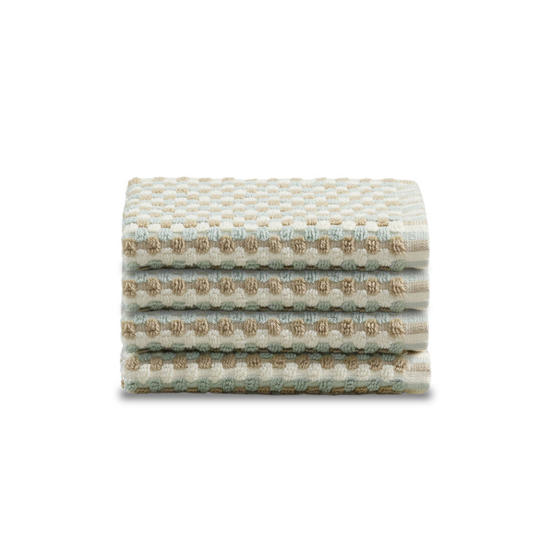 Pebble Textured Cotton Washcloth Set, 13" x 13"