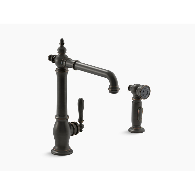 Artifacts Single Handle Kitchen Sink Faucet with Accessories, Oil Rubbed Bronze