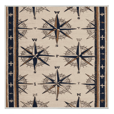  Tapis nautique lavable Compass Designs