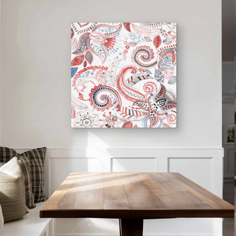 Paisley Pattern Metal Print - Elegant Home Decor Accent