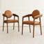 Ensemble de 4 chaises en bois avec siège et dossier rembourrés avec cadre en bois d'hévéa-305412003