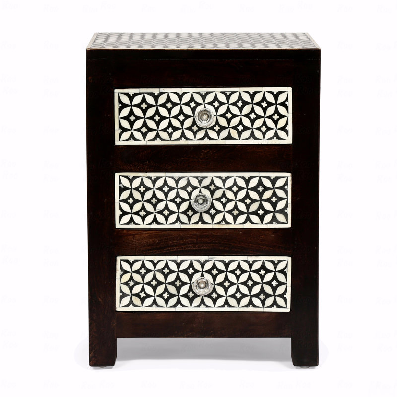 Table de chevet 3 tiroirs Woodenen