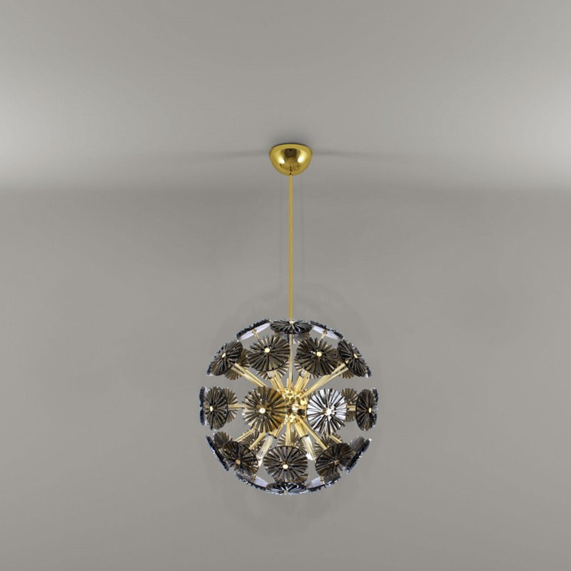 Murana 8 - Light Sphere Chandelier, Brushed Nickel, Clear, 20" Dia x 20" Height