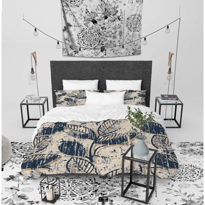 Twig Leaves Polyester Twill Duvet Cover