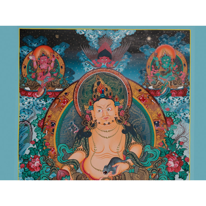 Kalachakra (Thangka sans brocart) | Or pur 24 carats avec peinture acrylique