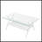 Rectangle Coffee Table With Tempered Glass Top And White Metal Legs-1243725942-1243725937
