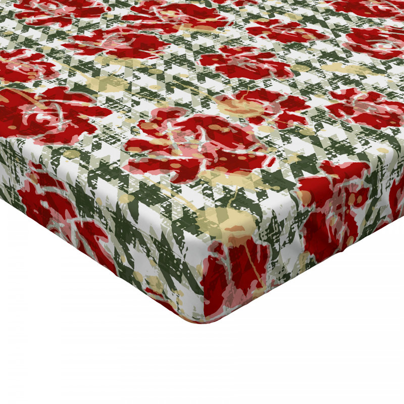 Microfiber Floral Fitted Sheet, Full Fitted Sheet