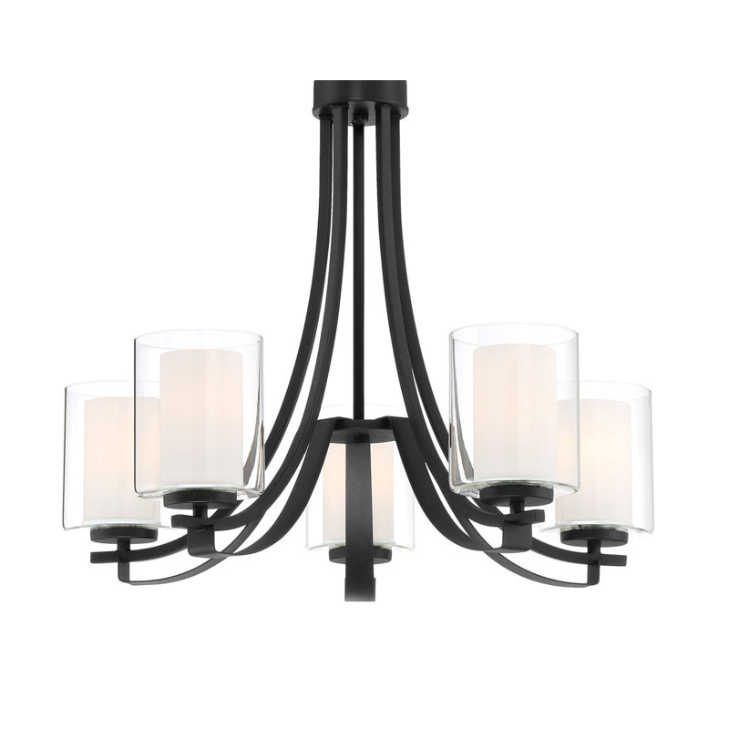 5 - Light Steel Dimmable Empire Chandelier