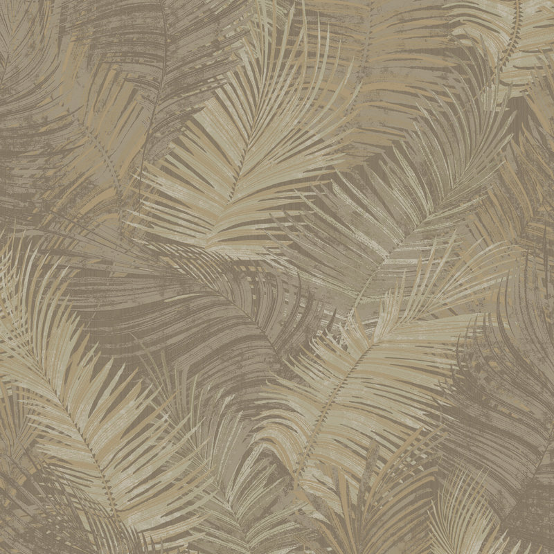 Papier peint adhésif Palm Haven, Beige et brun