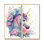 Mignon licorne pastel entourée de fleurs III - crème, art mural moderne