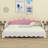 Extending Daybed With LED Lights, Modern Upholstered Daybed With Crown Headboard-446571062