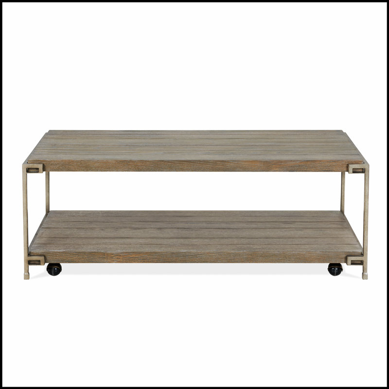 Table basse de salon en bois avec roulettes Corbeta