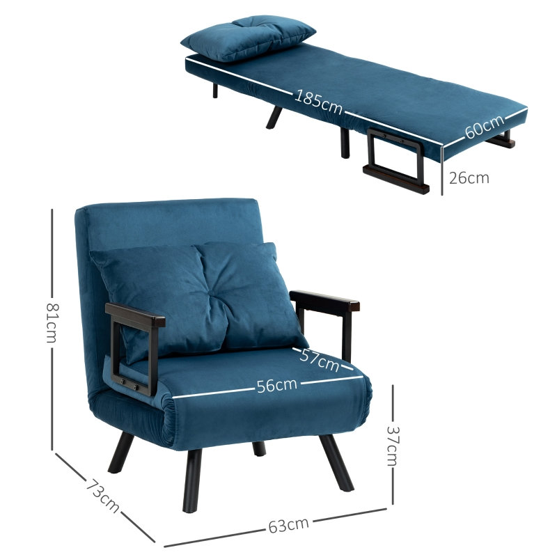 Upholstered Side Chair, Blue