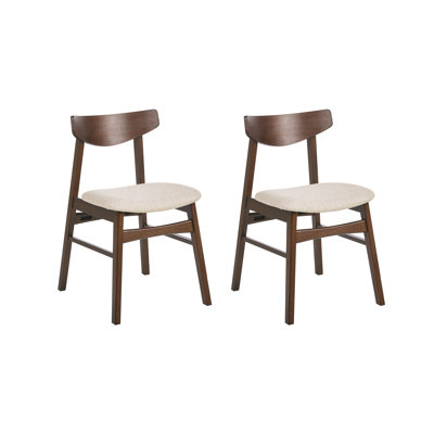 Sharbono 45 cm H Upholstered Fabric Low Back Dining Chair in Brown and Beige