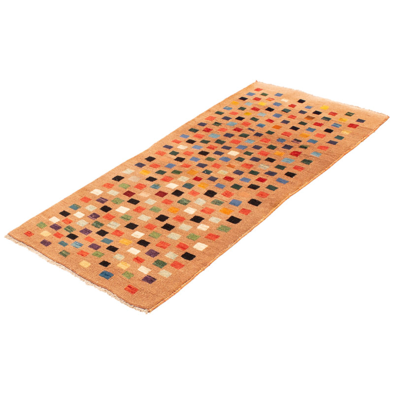 Tapis Helbe Gabbeh 3 pi 3 po x 7 pi 3 po brun clair