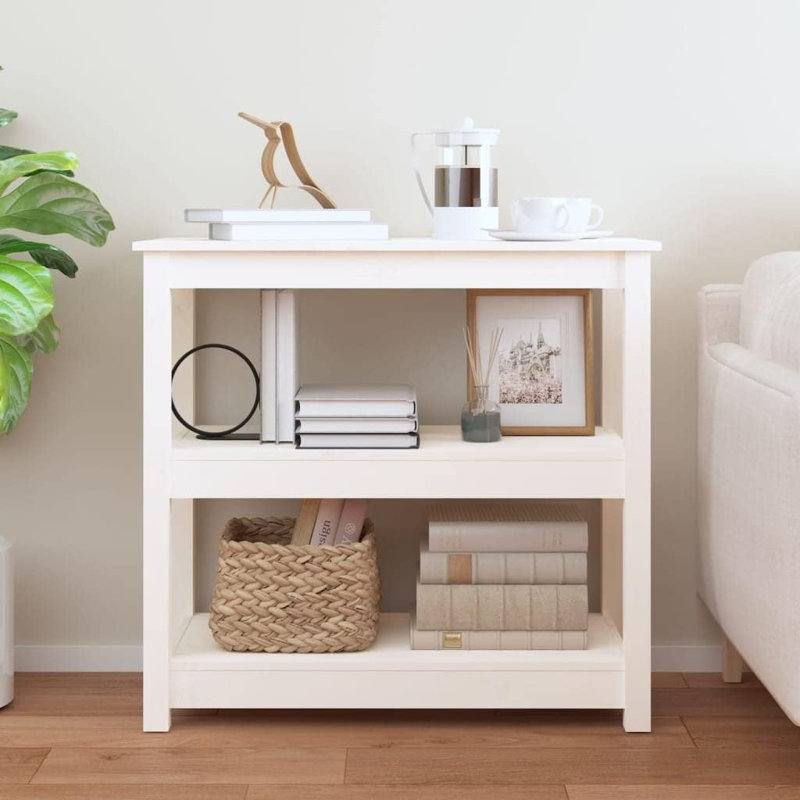 Kaigan Solid Wood Console Table, White, 74cm H x 80cm W x 40cm D