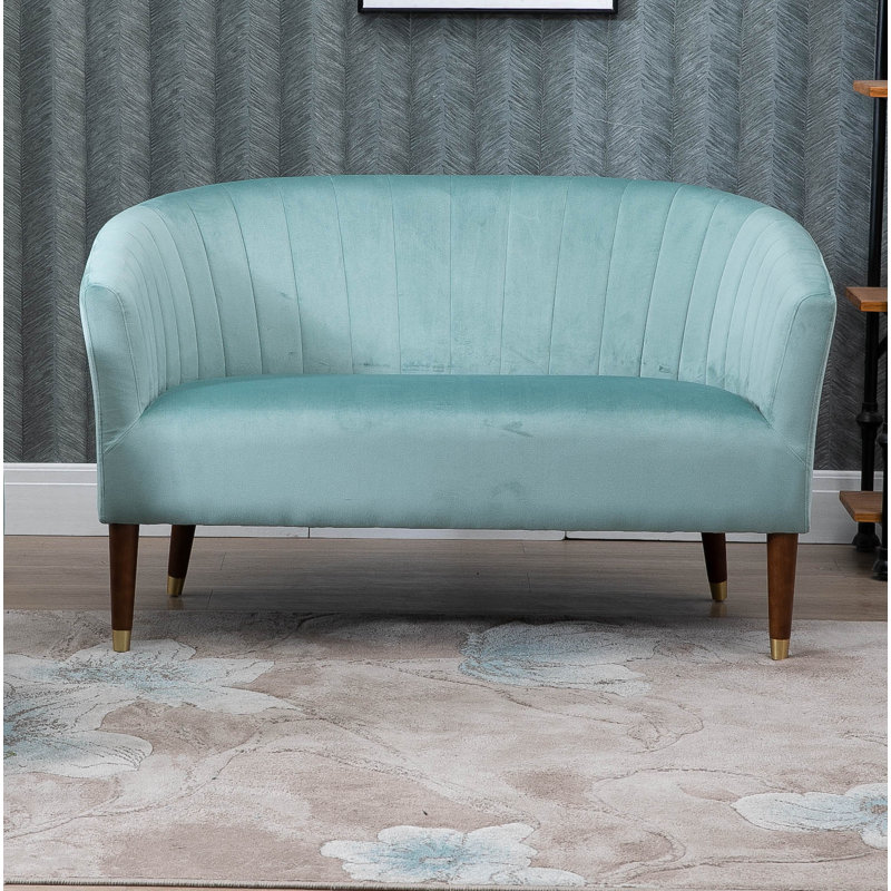 Arthur 2 Seater Velvet Loveseat, Teal