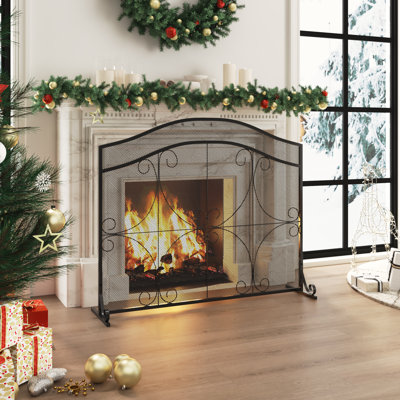 41.5'' W Iron Fireplace Screen