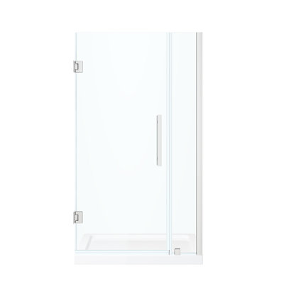 OVE Decors Panama X P 36 po P 74 po Ensemble de porte de douche à charnière pivotante sans cadre H Alcove en chrome avec base