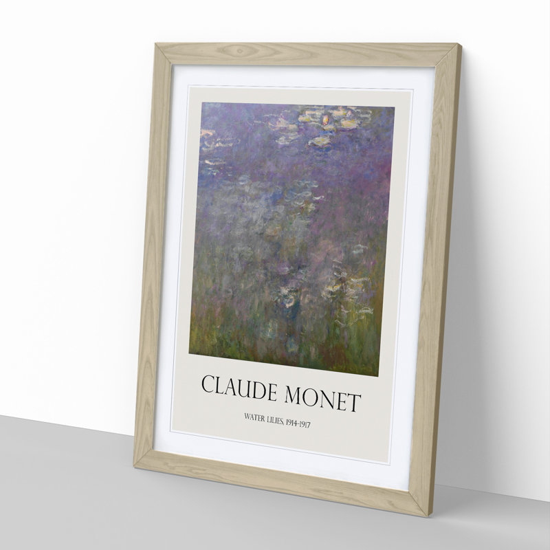 Water Lilies Lily Pond Vol.26 by Claude Monet - Picture Frame Art Prints, Oak Framed, 65cm H x 48cm W x 2cm D