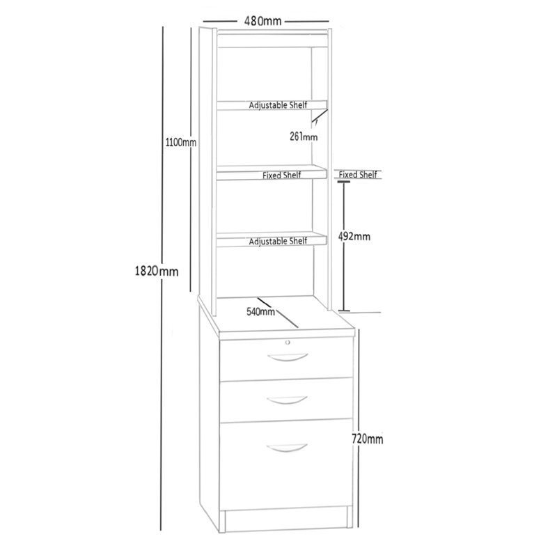 Cormac 48cm Wide 3 -Drawer File Cabinet, White