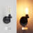 (Set Of 2 ) Mosca Black Bath Sconce Wall Light with Glass Shade for Toilet, Hallway, Staircase, Living Room, Bathroom Dining Room-10.2'' H X 3.93'' W-1140332737