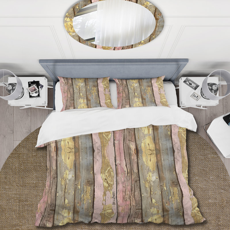 Ensemble de housse de couette Vintage Barnwood Charm, Housse de couette très grand + 2 taies décorativ
