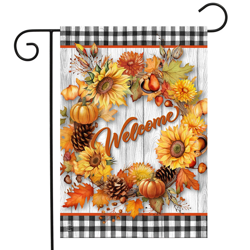 Couronne de jardin Welcome, Automne gris/jaune