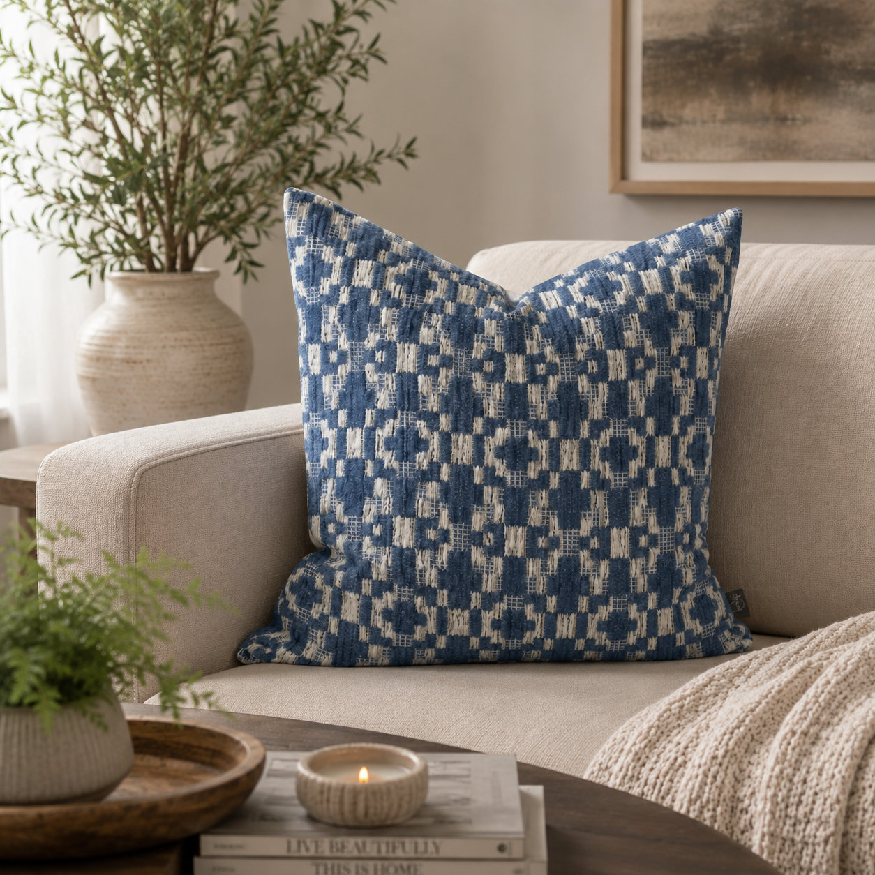 Fraser Throw Pillow, 20x20, Royal