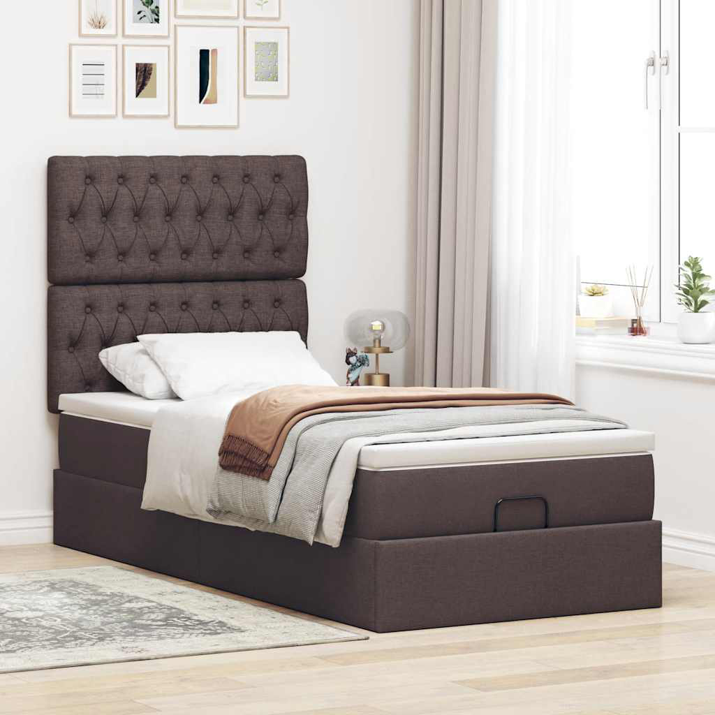 Vidaxl Ottoman-Bett Mit Matratzen Hellgrau 180X200 Cm Stoff