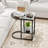 C-Shaped Side Table Compact 2-tier Storage End Table for Small Space-1815502038