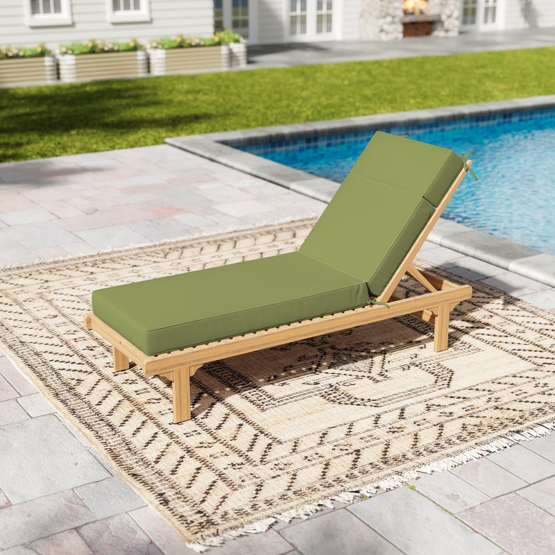 Wynee Outdoor 4'' Chaise Lounge Cushion (1 Pcs), Pea Green, 72" W x 21" D 