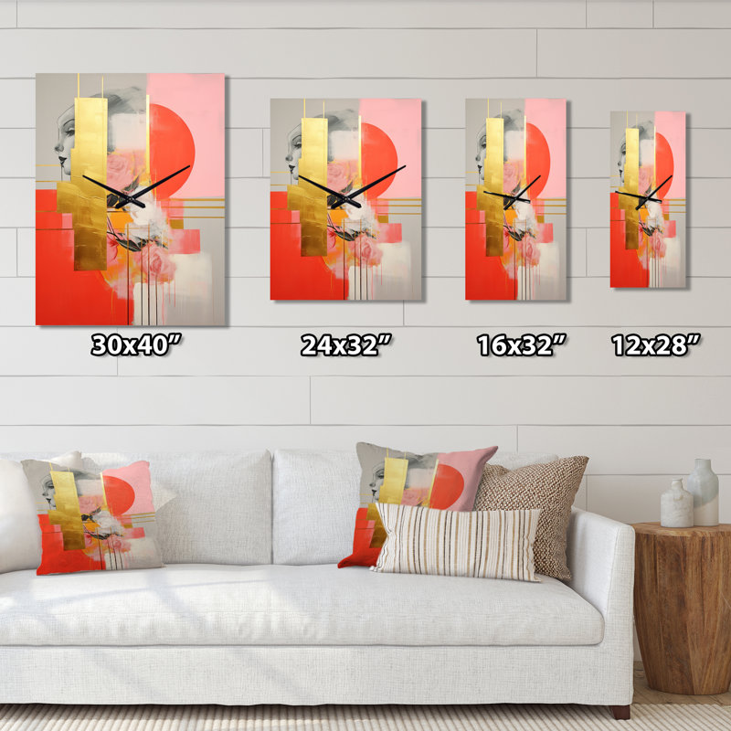 Horloge murale abstraite moderne Serendipity, H 32 po x l 16 po x P 1 po
