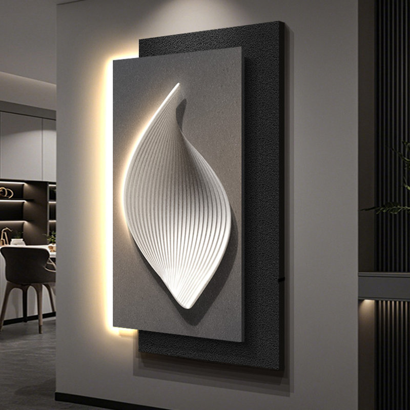 Ensemble d'éclairage mural luxueux et sophistiqué en grès, Noir/gris, H 78,74 po x l 39,37 po x P 1,57 po