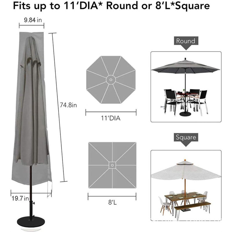 Housse robuste pour parasol de patio