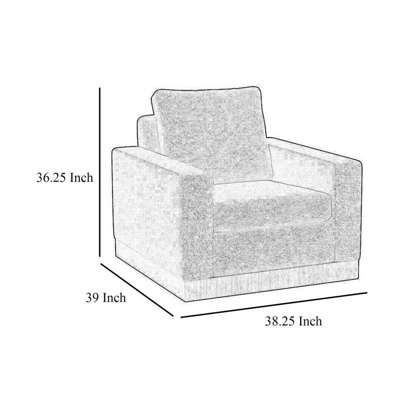 Fauteuil d'appoint Jeni, 1 coussin décoratif, moderne , Mélange de polyester brun chameau