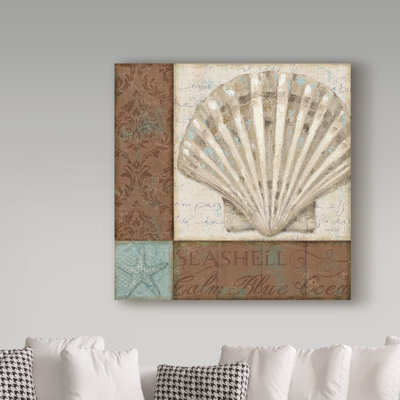 « brown and-bleu coquillage i », reproduction d’impression sur toile tendue