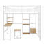 Lit mezzanine double en métal avec garde-robe de style ouvert, étagères et armoire-1391016212