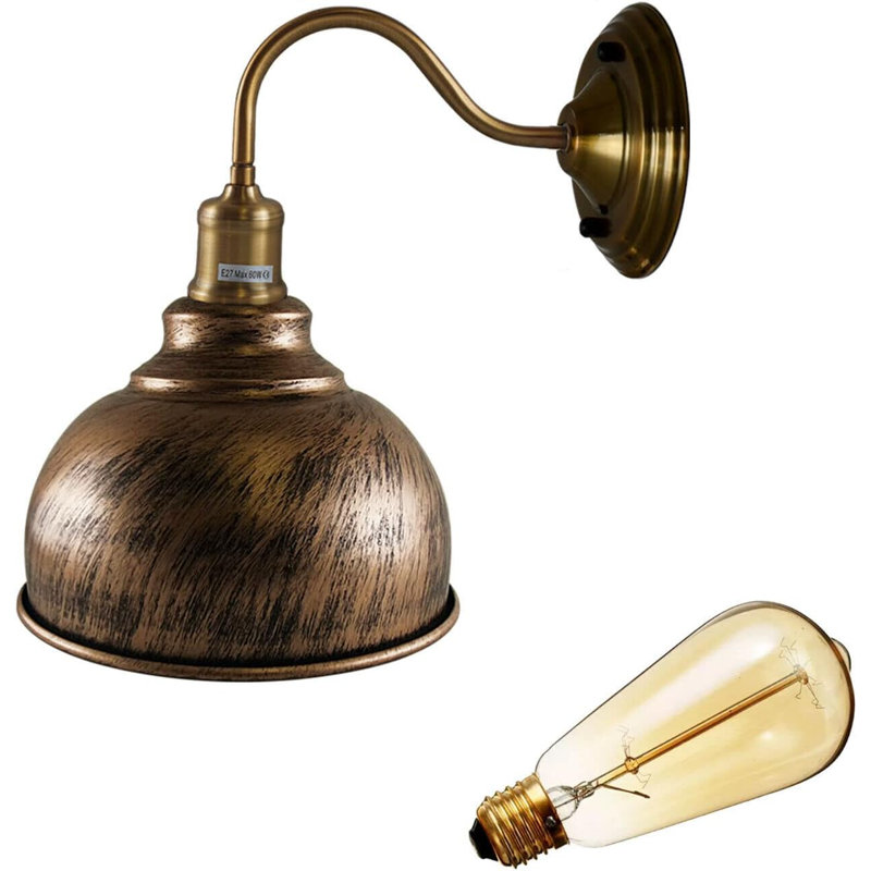 Amittai Armed Sconce, Brushed Copper