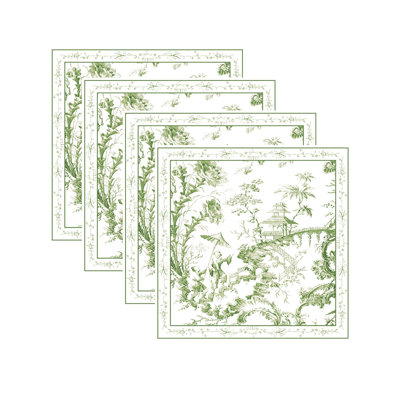 LINENS Chinoiserie Napkins 20 x 20 (Green and White)