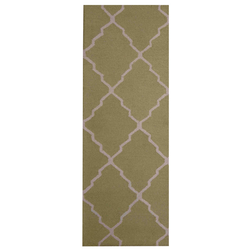 Wool Geometric Indoor Rug, Runner 2'6" x 7'