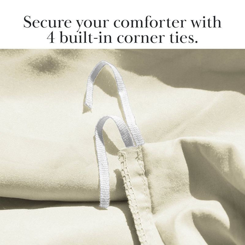Southshore Fine Linens Southshore Basics Duvet Cover Set in Cream, Double-Brushed Microfiber Bedding with Hidden Zipper Closure and Corner Ties, 2 Pillow Shams, Full/Queen