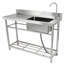 Évier à lessive autoportant avec robinet L 47,2 po x l 19,7 po argent