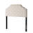 Ivory Fabric Queen Size Headboard - Solid Wood Frame & Metal Legs, Adjustable Height With Nailhead Trim-1019472739-1019472738