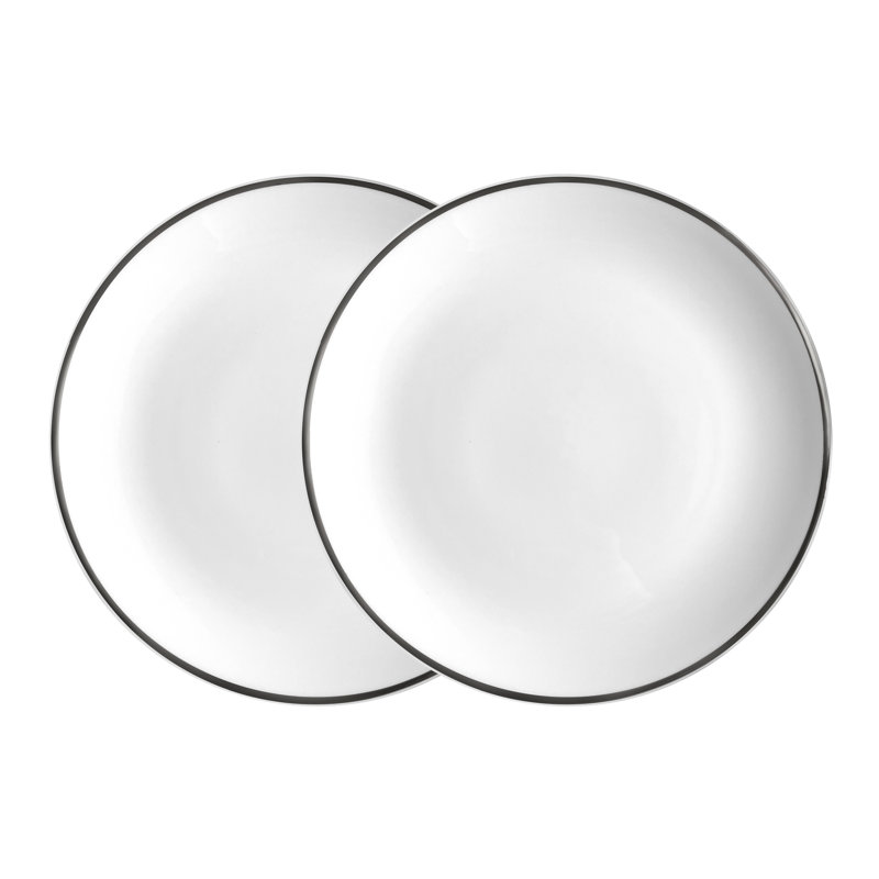 Alex Platinum Bone China Salad/Dessert Plate, Silver
