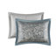 Édredon grand lit bleu sarcelle 12 pièces avec draps en coton, y compris édredon, taies décoratives, coussins décoratifs, jupe, drap-housse, drap plat et taies d'oreiller, rembourrage à 100%, design