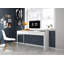 Desk Houston, Reversible Office Desk, Pc Holder Study Table With 2 Drawers, 138X50H75 Cm, Glossy White