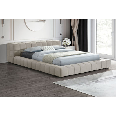 Lit plateforme double tapissier Trinity Vert