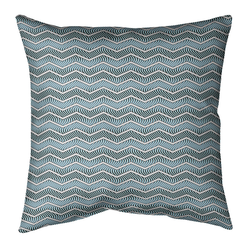 Rhonda Cheval Chevron Reversible Throw Pillow, 14" H x 14" W, Down Alternative, Teal