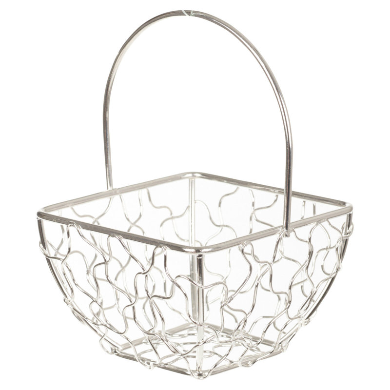 Metro Lane Decorative Basket, Silver, 11'' H x 7'' W x 7'' D